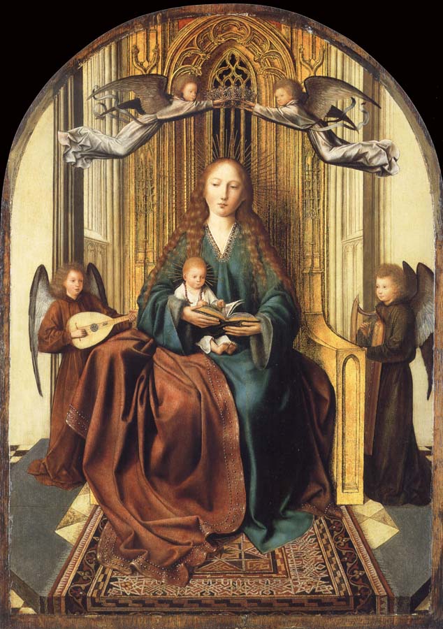 The Virgin and Child Enthroned,with four Angels